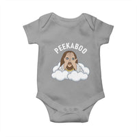Peekaboo Jesus Funny Christian Baby Onesie Faith Humor Savior in Clouds Religious Meme