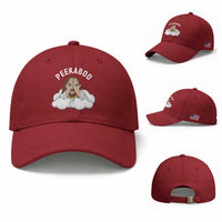 Peekaboo Jesus Funny Christian Baseball Cap Faith Humor Savior in Clouds Religious Meme