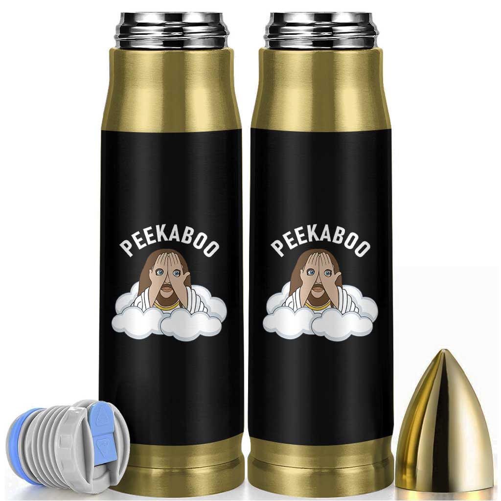 Peekaboo Jesus Funny Christian Bullet Tumbler Faith Humor Savior in Clouds Religious Meme