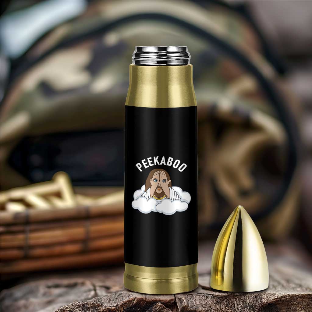Peekaboo Jesus Funny Christian Bullet Tumbler Faith Humor Savior in Clouds Religious Meme