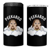 Peekaboo Jesus Funny Christian 4 in 1 Can Cooler Tumbler Faith Humor Savior in Clouds Religious Meme