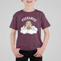 Peekaboo Jesus Funny Christian T Shirt For Kid Faith Humor Savior in Clouds Religious Meme