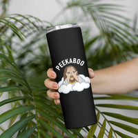 Peekaboo Jesus Funny Christian Skinny Tumbler Faith Humor Savior in Clouds Religious Meme