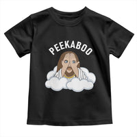 Peekaboo Jesus Funny Christian Toddler T Shirt Faith Humor Savior in Clouds Religious Meme