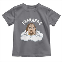 Peekaboo Jesus Funny Christian Toddler T Shirt Faith Humor Savior in Clouds Religious Meme