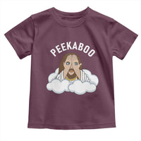 Peekaboo Jesus Funny Christian Toddler T Shirt Faith Humor Savior in Clouds Religious Meme