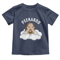 Peekaboo Jesus Funny Christian Toddler T Shirt Faith Humor Savior in Clouds Religious Meme