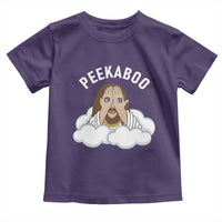 Peekaboo Jesus Funny Christian Toddler T Shirt Faith Humor Savior in Clouds Religious Meme