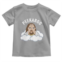 Peekaboo Jesus Funny Christian Toddler T Shirt Faith Humor Savior in Clouds Religious Meme