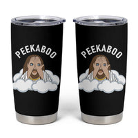 Peekaboo Jesus Funny Christian Tumbler Cup Faith Humor Savior in Clouds Religious Meme