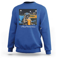 Funny Raccoon Baseball Game Day Meme Sweatshirt I Live Here Now Trash Panda Iced Coffee Night