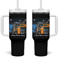 Funny Raccoon Baseball Game Day Meme Tumbler With Handle I Live Here Now Trash Panda Iced Coffee Night