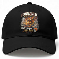 I Survived The Cleveland Meteor 2026 Baseball Cap Funny Ohio Apocalypse Meme Vintage Football Fan Humor