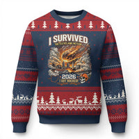 I Survived The Cleveland Meteor 2026 Ugly Christmas Sweater Funny Ohio Apocalypse Meme Vintage Football Fan Humor