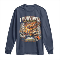I Survived The Cleveland Meteor 2026 Long Sleeve Shirt Funny Ohio Apocalypse Meme Vintage Football Fan Humor