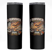 I Survived The Cleveland Meteor 2026 Skinny Tumbler Funny Ohio Apocalypse Meme Vintage Football Fan Humor