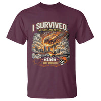 I Survived The Cleveland Meteor 2026 T Shirt Funny Ohio Apocalypse Meme Vintage Football Fan Humor