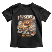I Survived The Cleveland Meteor 2026 Toddler T Shirt Funny Ohio Apocalypse Meme Vintage Football Fan Humor