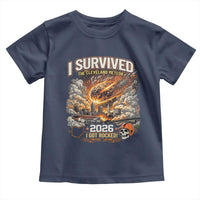 I Survived The Cleveland Meteor 2026 Toddler T Shirt Funny Ohio Apocalypse Meme Vintage Football Fan Humor