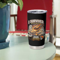 I Survived The Cleveland Meteor 2026 Tumbler Cup Funny Ohio Apocalypse Meme Vintage Football Fan Humor