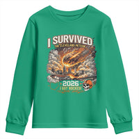 I Survived The Cleveland Meteor 2026 Youth Sweatshirt Funny Ohio Apocalypse Meme Vintage Football Fan Humor