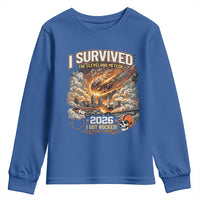 I Survived The Cleveland Meteor 2026 Youth Sweatshirt Funny Ohio Apocalypse Meme Vintage Football Fan Humor