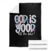 God Is Good All The Time Coquette Christian Faith Throw Blanket Floral Patchwork Aesthetic Bow Cute Religious Gift