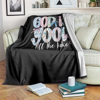 God Is Good All The Time Coquette Christian Faith Throw Blanket Floral Patchwork Aesthetic Bow Cute Religious Gift