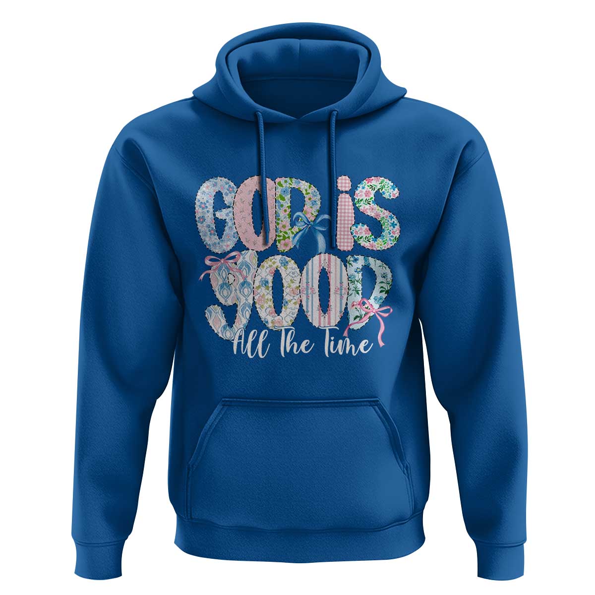 God Is Good All The Time Coquette Christian Faith Hoodie Floral Patchwork Aesthetic Bow Cute Religious Gift