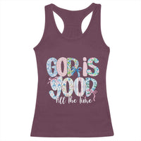 God Is Good All The Time Coquette Christian Faith Racerback Tank Top Floral Patchwork Aesthetic Bow Cute Religious Gift
