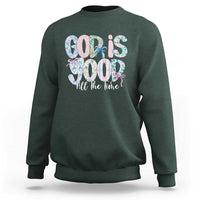 God Is Good All The Time Coquette Christian Faith Sweatshirt Floral Patchwork Aesthetic Bow Cute Religious Gift