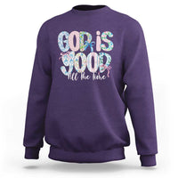 God Is Good All The Time Coquette Christian Faith Sweatshirt Floral Patchwork Aesthetic Bow Cute Religious Gift