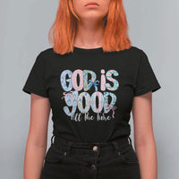 God Is Good All The Time Coquette Christian Faith T Shirt For Women Floral Patchwork Aesthetic Bow Cute Religious Gift