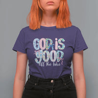 God Is Good All The Time Coquette Christian Faith T Shirt For Women Floral Patchwork Aesthetic Bow Cute Religious Gift