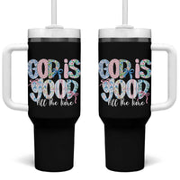 God Is Good All The Time Coquette Christian Faith Tumbler With Handle Floral Patchwork Aesthetic Bow Cute Religious Gift