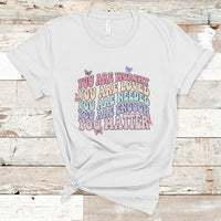 Mental Health Matters T Shirt You Are Worthy You Are Loved You Are Needed Enough You Matter Inspirational Motivational Mental Health Matters Groovy - Wonder Print Shop