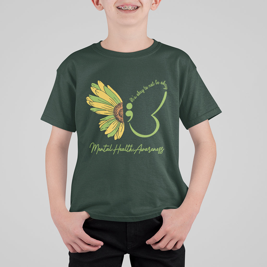 Mental Health Matters T Shirt For Kid Mental Health Awareness Butterfly Its Okay To Not Be Okay - Wonder Print Shop