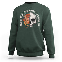 Mental Health Matters Sweatshirt Kinda Emotional Kinda Emotionless Floral Skull Inspirational - Wonder Print Shop
