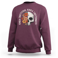 Mental Health Matters Sweatshirt Kinda Emotional Kinda Emotionless Floral Skull Inspirational - Wonder Print Shop