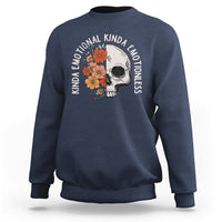 Mental Health Matters Sweatshirt Kinda Emotional Kinda Emotionless Floral Skull Inspirational - Wonder Print Shop