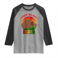 Dope Black Dad Raglan Shirt Fist Bump Retro Vintage Father's Day Gift