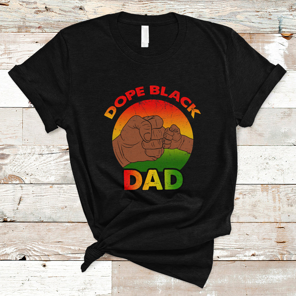 Black Dad T Shirt Vintage Dope Black Dad Father's Day Gift for Proud Black Father Afro Melanin Mens - Wonder Print Shop