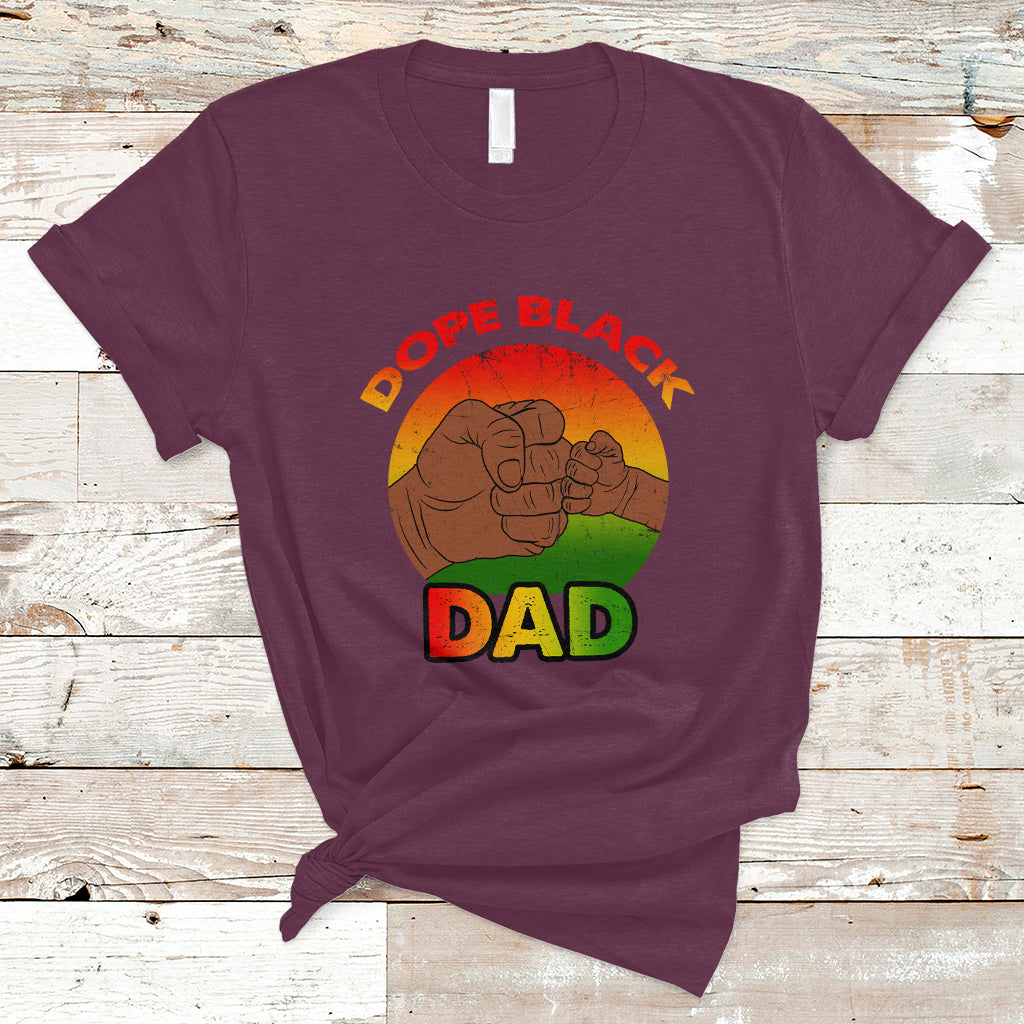 Black Dad T Shirt Vintage Dope Black Dad Father's Day Gift for Proud Black Father Afro Melanin Mens - Wonder Print Shop