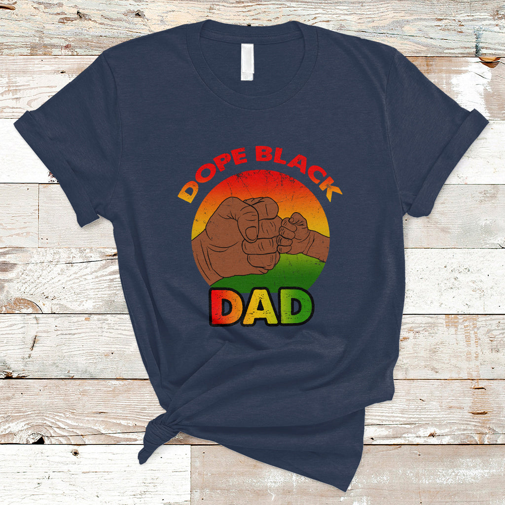 Black Dad T Shirt Vintage Dope Black Dad Father's Day Gift for Proud Black Father Afro Melanin Mens - Wonder Print Shop