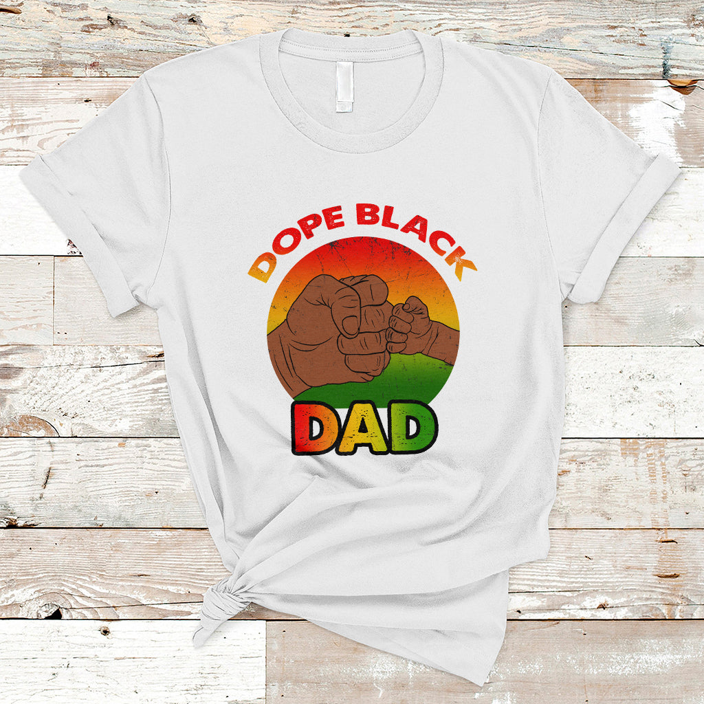Black Dad T Shirt Vintage Dope Black Dad Father's Day Gift for Proud Black Father Afro Melanin Mens - Wonder Print Shop
