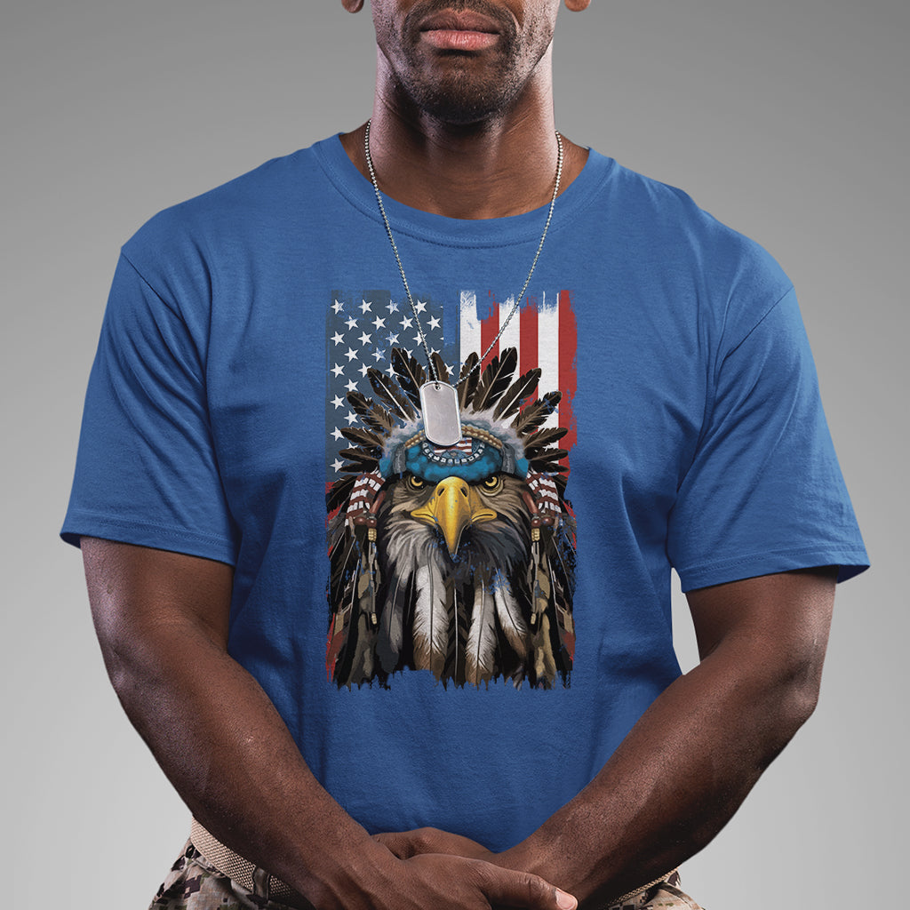 Native Patriot Eagle American Flag 4th of July Patriotic T Shirt - Wonder Print Shop