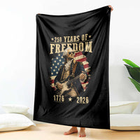 250 Years of Freedom George Washington Rock Star Throw Blanket Funny Electric Guitar Player Vintage American Flag 1776 to 2026 Semiquincentennial