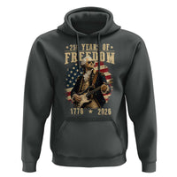 250 Years of Freedom George Washington Rock Star Hoodie Funny Electric Guitar Player Vintage American Flag 1776 to 2026 Semiquincentennial