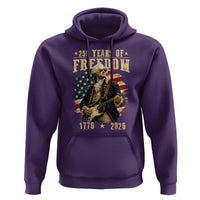 250 Years of Freedom George Washington Rock Star Hoodie Funny Electric Guitar Player Vintage American Flag 1776 to 2026 Semiquincentennial