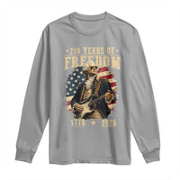 250 Years of Freedom George Washington Rock Star Long Sleeve Shirt Funny Electric Guitar Player Vintage American Flag 1776 to 2026 Semiquincentennial